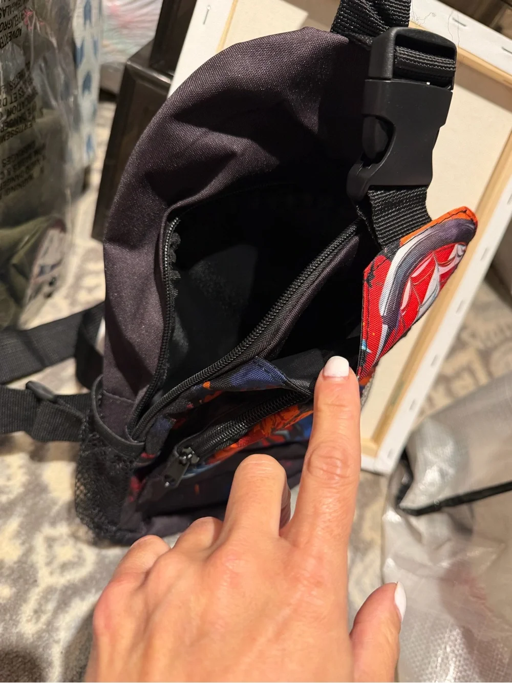 Source Unknown Black and Red Spiderman Kids Backpack with Blue Accents